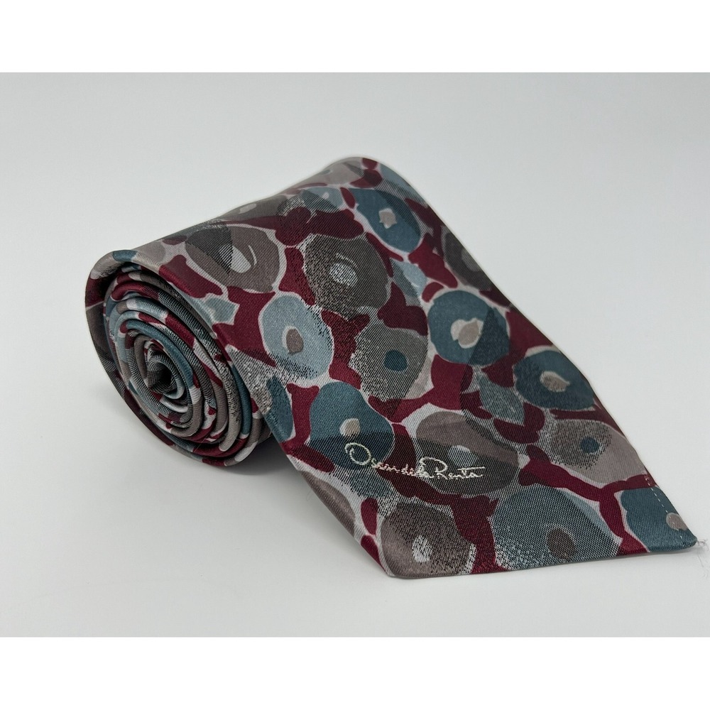 Oscar De La Renta Tie Multicolor Abstract USA Men's Necktie
